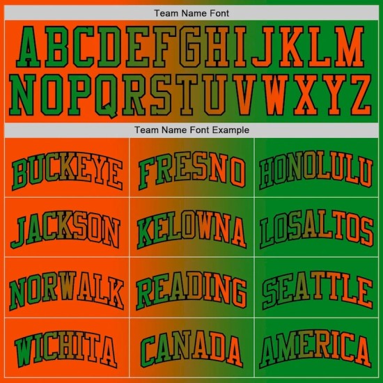 Custom Grass Green Orange-Black Authentic Gradient Fashion Basketball Jersey