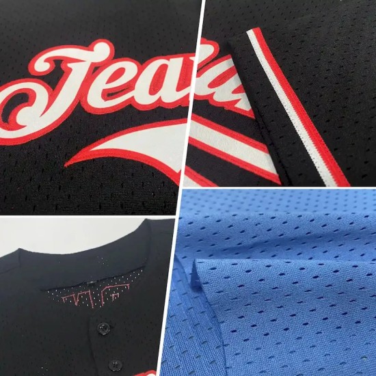 Custom Light Blue White-Gray Mesh Authentic Throwback Baseball Jersey Custom Light Blue White-Gray Mesh Authentic Throwback Baseball Jersey