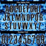 Custom Black Sky Blue-White Flame Sublimation Soccer Uniform Jersey Custom Black Sky Blue-White Flame Sublimation Soccer Uniform Jersey