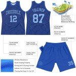 Custom Royal Light Blue Dot Round Neck Sublimation Basketball Suit Jersey