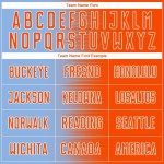 Custom Light Blue Orange-White Gradient Line Sublimation Soccer Uniform Jersey