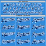 Custom Powder Blue Royal-White Bomber Full-Snap Varsity Letterman Jacket Custom Powder Blue Royal-White Bomber Full-Snap Varsity Letterman Jacket