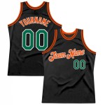 Custom Black Kelly Green-Orange Authentic Throwback Basketball Jersey Custom Black Kelly Green-Orange Authentic Throwback Basketball Jersey