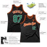 Custom Black Kelly Green-Orange Authentic Throwback Basketball Jersey Custom Black Kelly Green-Orange Authentic Throwback Basketball Jersey