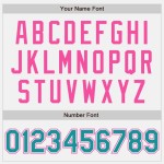 Custom White Teal Pinstripe Pink Bomber Full-Snap Varsity Letterman Jacket Custom White Teal Pinstripe Pink Bomber Full-Snap Varsity Letterman Jacket