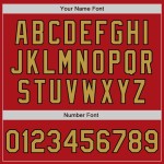 Custom Red Black Pinstripe Old Gold Two-Button Unisex Softball Jersey