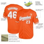 Custom Orange White-Gray Mesh Authentic Throwback Baseball Jersey Custom Orange White-Gray Mesh Authentic Throwback Baseball Jersey