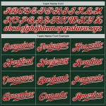 Custom Green Red-Gray Authentic Split Fashion Baseball Jersey