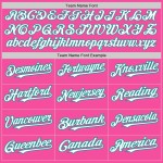 Custom Pink Teal Pinstripe White Two-Button Unisex Softball Jersey